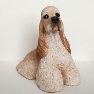 Vintage Sandicast Cocker Spaniel Dog Sculpture Statue Sandra Brue 1989 80s